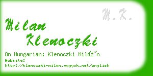 milan klenoczki business card